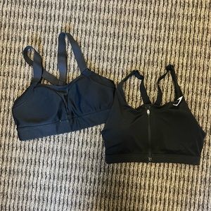 Under Armour and Gymshark Black Sports Bras